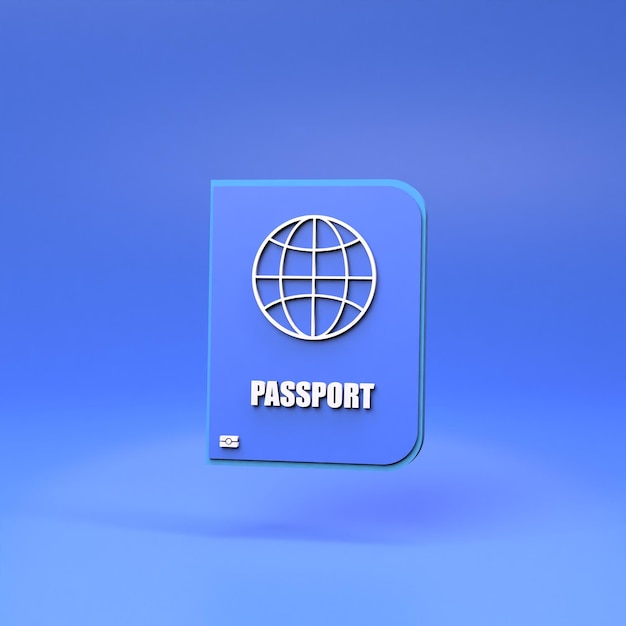 Icône De Passeport Illustration De Rendu 3d