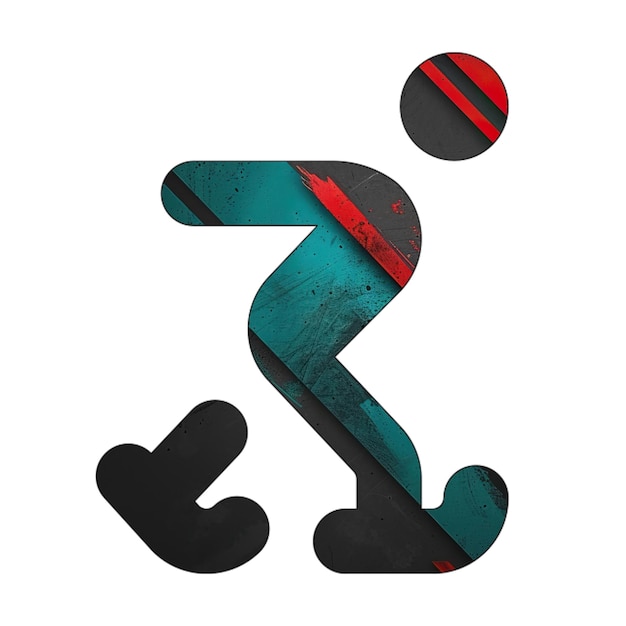 Photo icône de patinage diagonale noir vert rouge