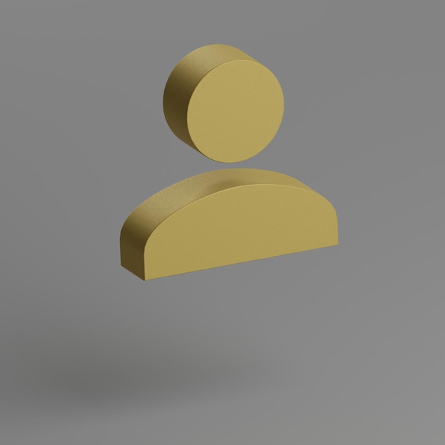 icône de personne symbole de personne jaune icônes sociales sur fond gris illustration de rendu 3D Backgr