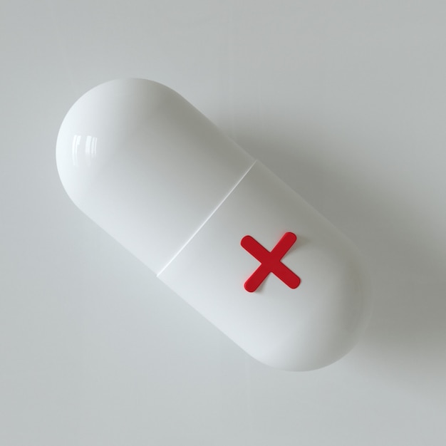 Icône de pilule médicale Symbole de pharmacie de vaccin rendu 3D