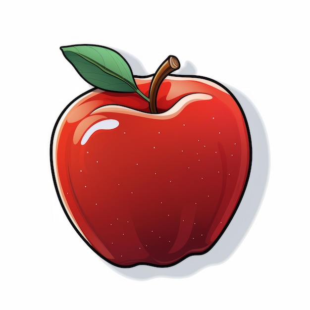 Photo icône de pomme rouge vibrante illustration caricaturale pour le jeu 2d