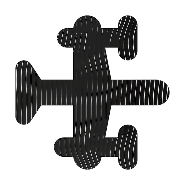 Photo icône de prop de l'avion ligne noire et blanche texture