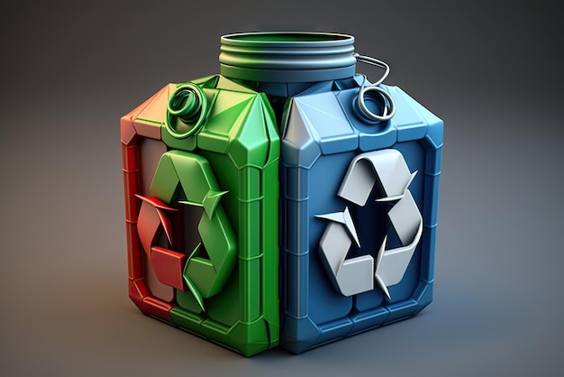 Photo icône de recyclage 3d ai générative