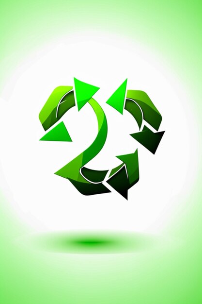 Photo icône de recyclage du vecteur vert
