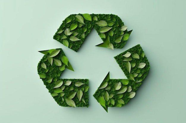 Icône de recyclage verte de papier écologique concept de nature fond blanc fond blanc photo HD isolée w