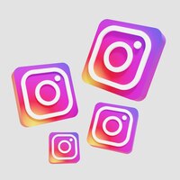 Photo icône de rendu 3d instagram des médias sociaux