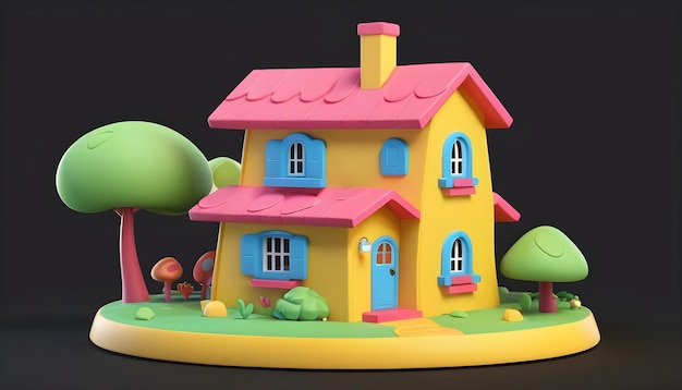 Photo icône de rendu 3d de la maison