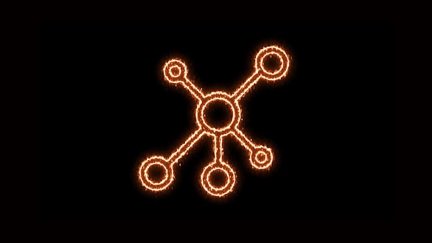 Photo icône de réseau au néon
