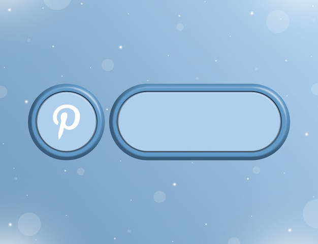 Icône de réseau social Pinterest avec formulaire vierge pour information ou lien sur la page utilisateur 3d