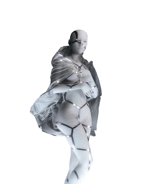 Photo icône de robot isolé 3d robot femelle 3d robot reboot pièces cyber fille cyber hommes