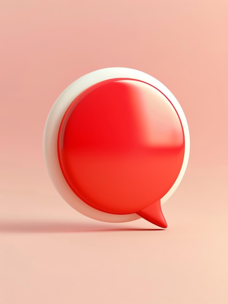 Photo icône en rouge et blanc avec chat de message dans les applications de messagerie