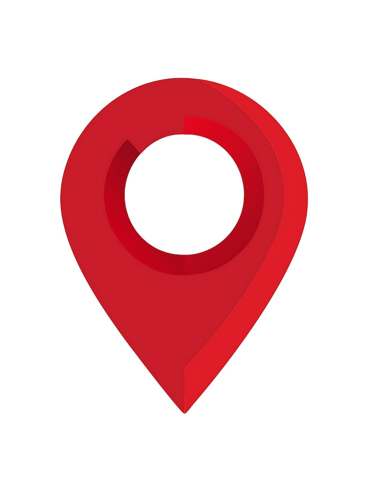 Photo icône rouge de la pinne de localisation de la carte pour l'illustration des applications de navigation et de gps