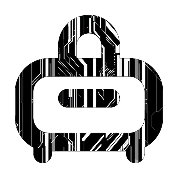 icône de roulement de bagages texture de technologie noir et blanc