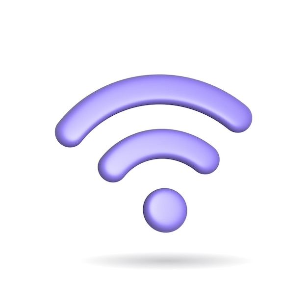 Photo icône de signal radio wifi de rendu 3d illustration avec ombre isolée sur blanc