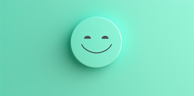 Icône de sourire sur fond vert Évaluation de la santé mentale ou concept mondial de santé mentale