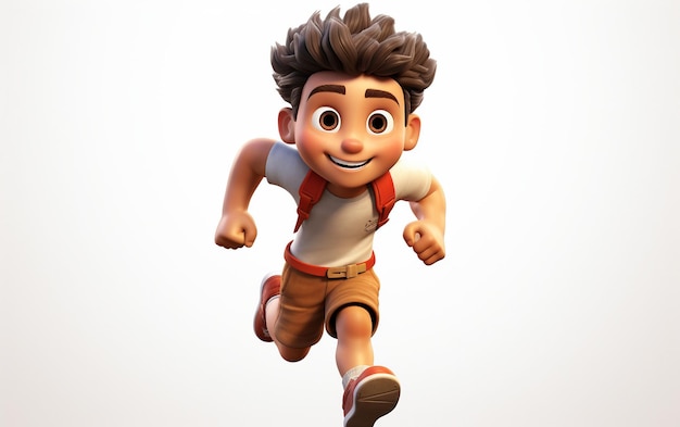 Photo icône de style d'animation 3d d'un enfant fastrunning generative par ai