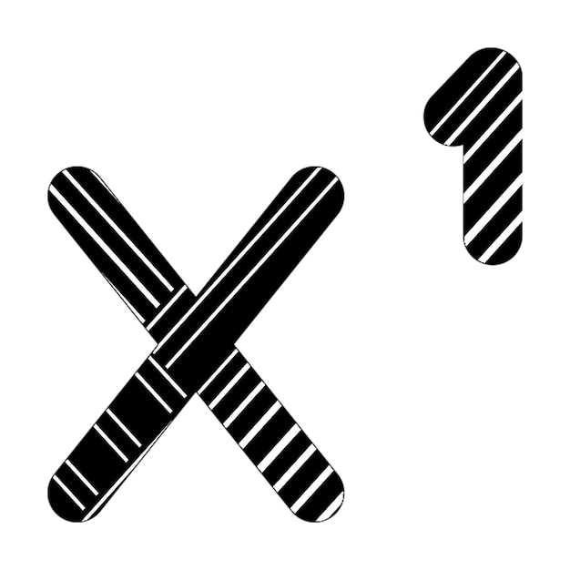 icône de superset lignes diagonales blanches et noires