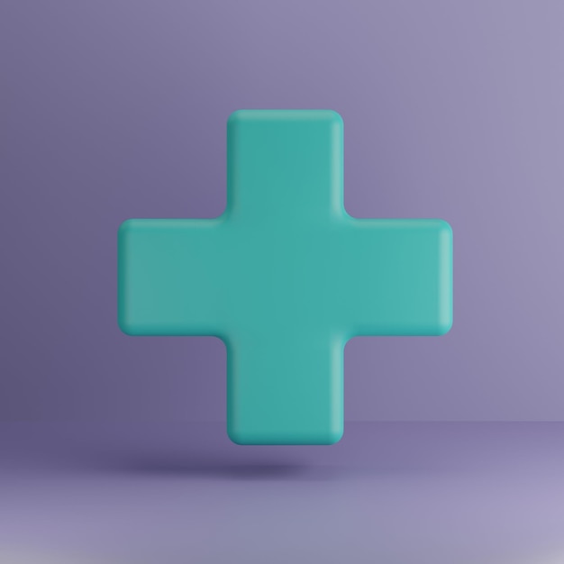 Icône de symbole de santé Low Poly dessin animé 3D