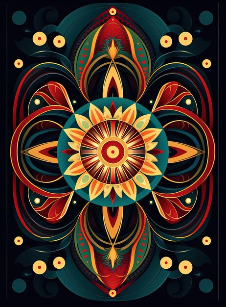icône de symbole vectoriel de conception de mandala coloré dans le style de Paul Corfield