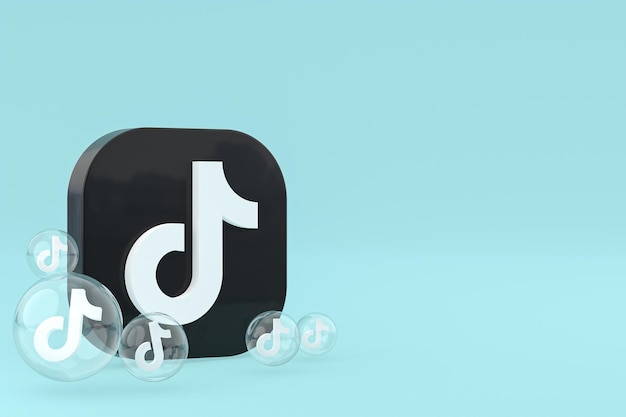 Icône Tiktok sur l'écran du smartphone ou du rendu 3d du téléphone portable