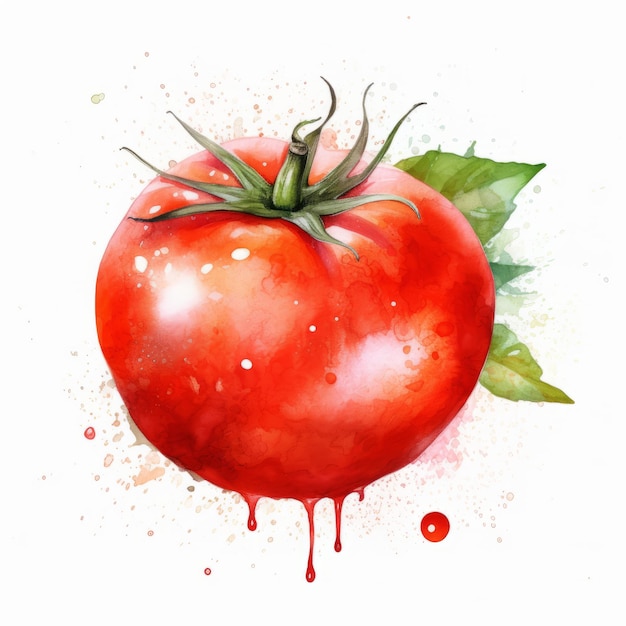 icône de tomate à l'aquarelle