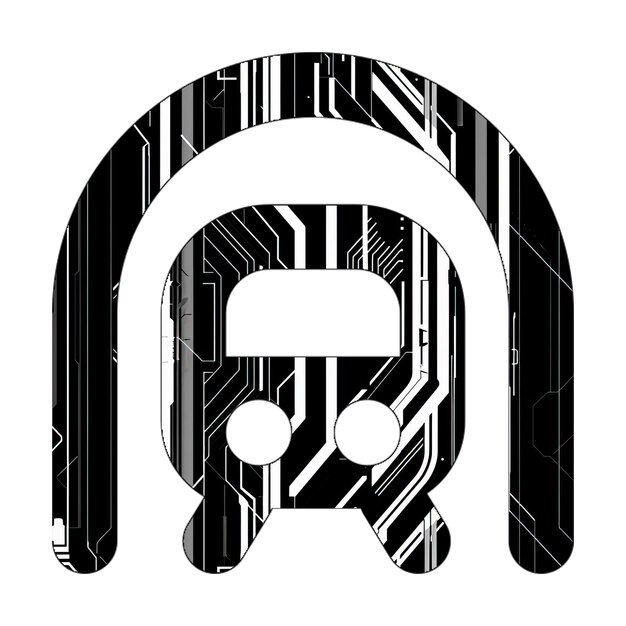 icône de tunnel de métro technologie noire et blanche texture