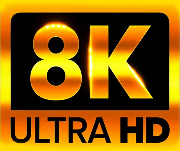 Icône Ultra HD 8k Symbole TV UHD vectoriel 8K de la norme de résolution d'affichage du moniteur haute définition