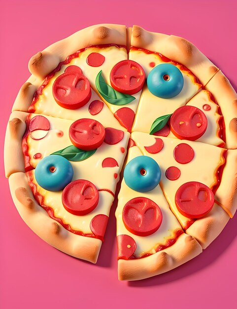 Icône de vecteur de rendu réaliste 3d pizza