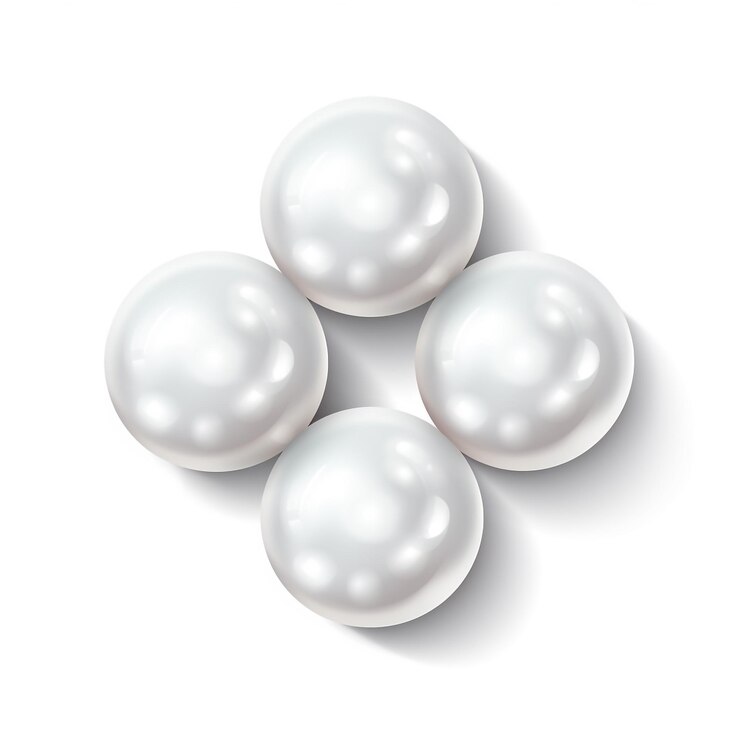 Photo icône vectorielle 3d réaliste perles blanches isolées sur