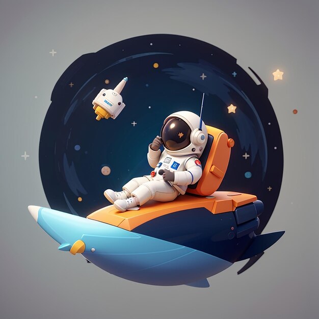 Photo l'icône vectorielle de dessin animé de l'astronaute mignon qui dort sur la lune illustration science technologie icon concept isolé premium vector flat style de dessins animés