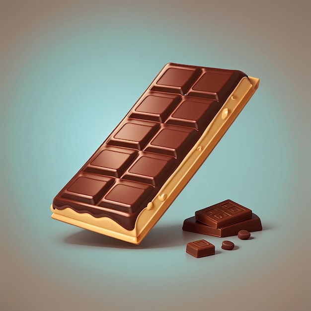 Icône vectorielle de dessin animé de barre de chocolat Illustration Icône de collation alimentaire Concept de vecteur premium isolé plat