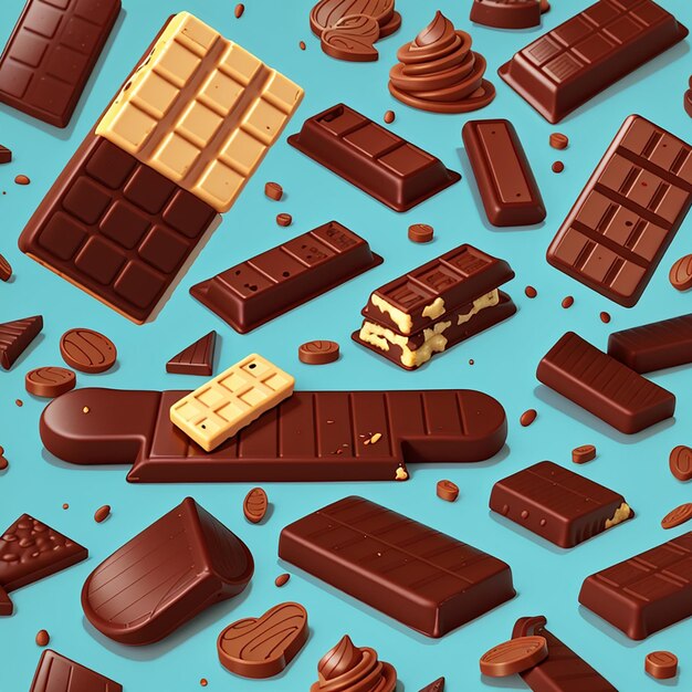 Icône vectorielle de dessin animé de barre de chocolat illustration de nourriture concept d'icône de vacances vecteur premium isolé