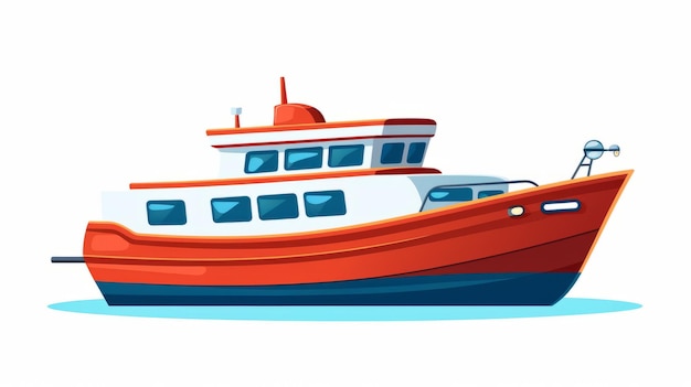 Icône vectorielle de dessin animé de bateau illustration de transport concept d'icône d'objet vecteur premium isolé f