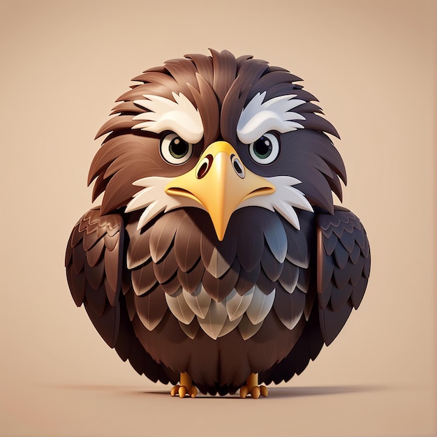 Icône vectorielle de dessin animé d'oiseau aigle mignon illustration d'icône de nature animale concept de vecteur premium isolé