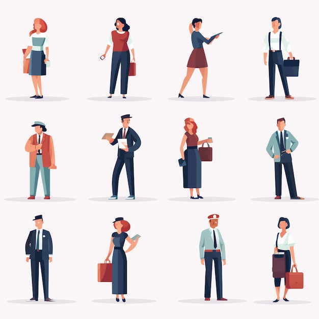 icône vectorielle professionnelle illustration d'affaires gestion de symbole de ligne ensemble concept de personnes