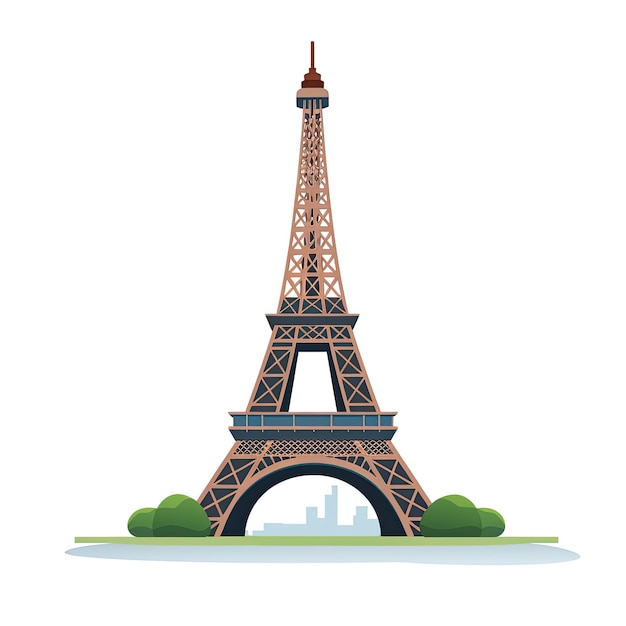 Icône vectorielle de la tour Eiffel sur un fond blanc