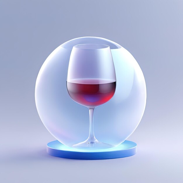 Photo icône en verre stylisé brillant de boisson de vin boisson d'alcool boisson alcoolisée