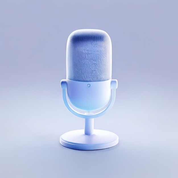 Photo icône de verre stylisée brillante d'un microphone d'enregistrement sonore audio
