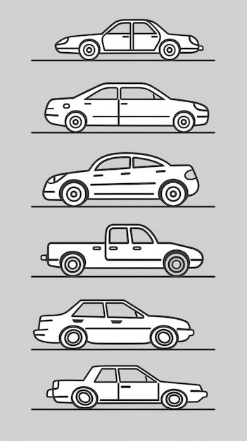Icône de voiture définie dans le style linéaire Symbole de transport Illustration vectorielle de style ar 916 ID de travail brut cbafb161f6