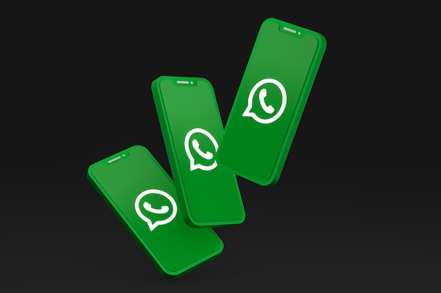 Icône Whatsapp Sur Le Rendu 3d Du Smartphone Ou Du Téléphone Portable à L'écran