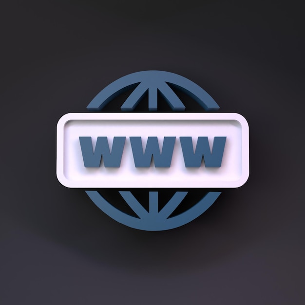 Icône Www Concept d'adresse de site Web Rendu 3D
