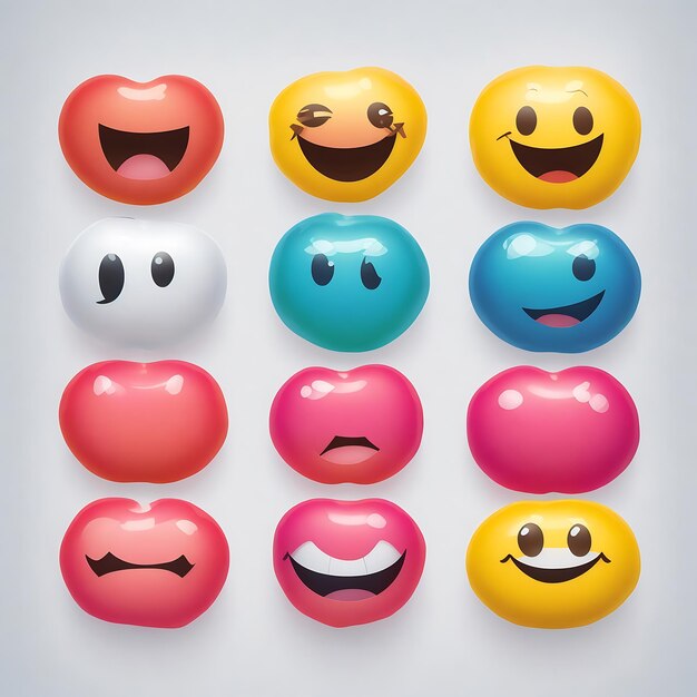 Les icônes du rire Les créations d'emoji de l'arc-en-ciel