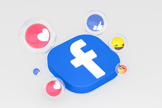 Icônes Facebook avec rendu 3d emojis