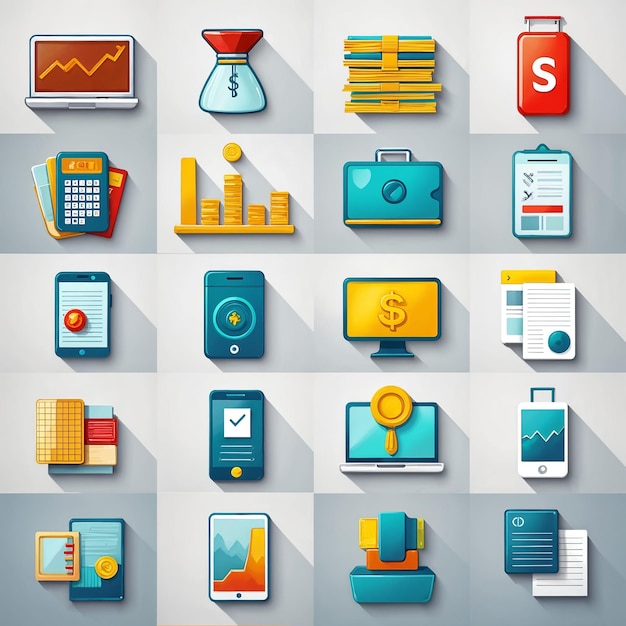 Icones de la finance et des affaires
