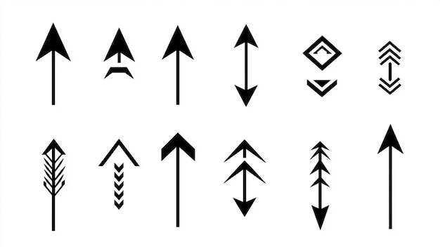 Icones de flèche vectorielle sur fond blanc