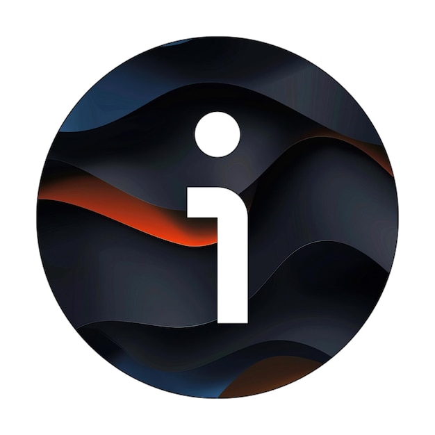 Photo icônes icône d'information photo noire noire orange ondes texture