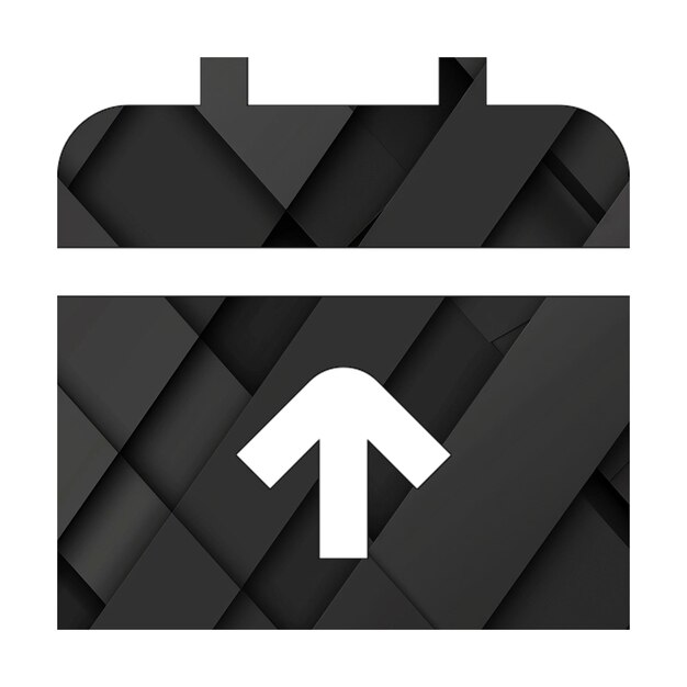 Les icônes de l'image calendrier flèche vers le haut Arrière-plan rectangle noir