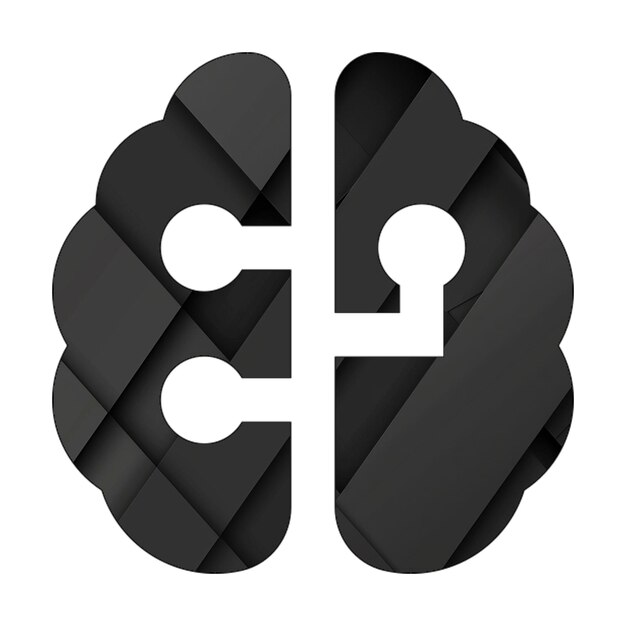 Photo icones d'image circuit cérébral rectangle noir arrière-plan