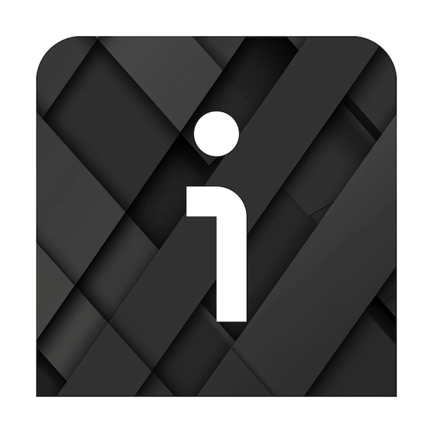 Les icônes de l'image sont des infos carrées, un arrière-plan rectangle noir.
