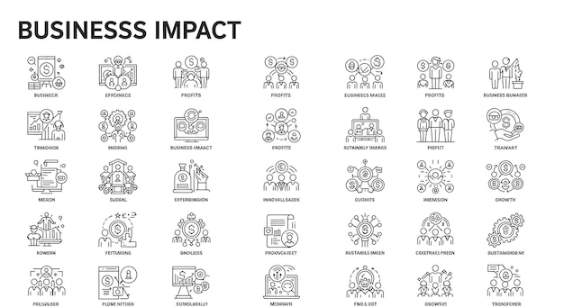 Les icônes de l'impact sur les affaires